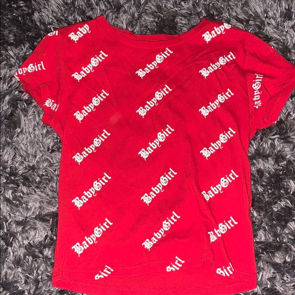 Red baby girl crop top Fashion Nova